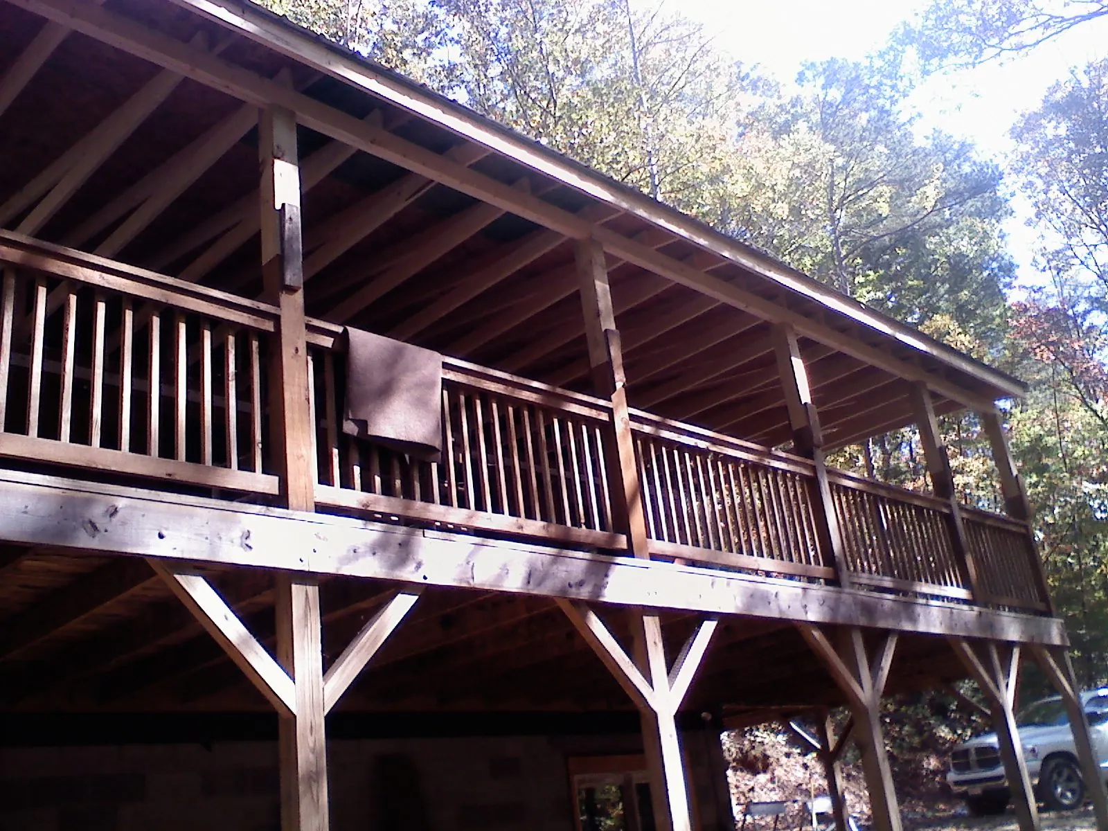Timber framing under a new elevated porch and deck — Roof Leak Repair in Klingerstown by Roofing Brothers